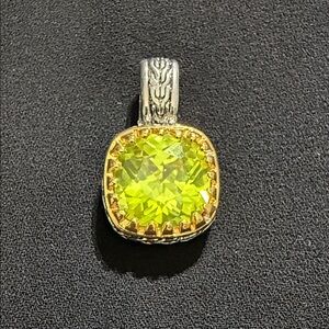 Swarovski Luminous Green Gemstone Necklace in Silver and Gold